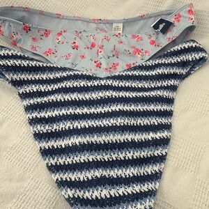 Hollister Navy and White Crochet Swimsuit